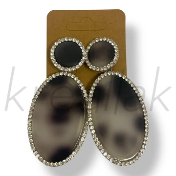 Szürke füstös mintás fülbevaló