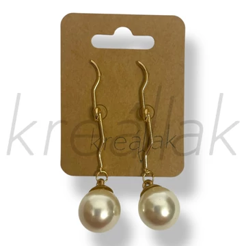 Fehér nagy gyöngyös fülbevaló