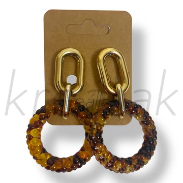 Leopárd mintás plasztik fülbevaló