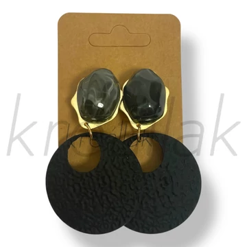 Fekete nagy köves fülbevaló