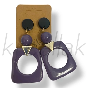 Lila nagy tégla fülbevaló