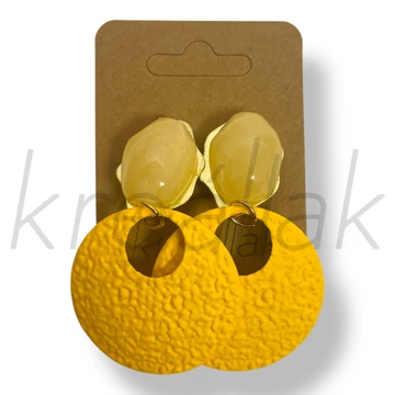 Sárga köves fém fülbevaló