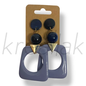 Szürke-fekete  plasztik fülbevaló