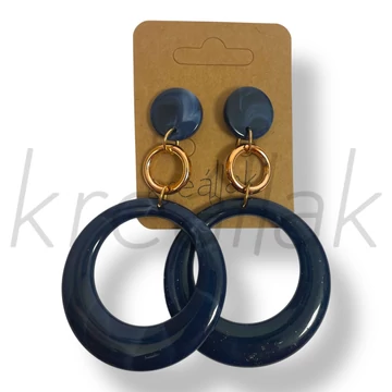 Kék nagy kör plasztik fülbevaló