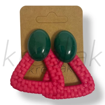 Pink háromszög plasztik fülbevaló