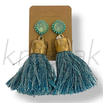 Kék bojt köves fülbevaló