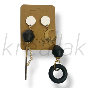 Fekete holdas fülbevaló