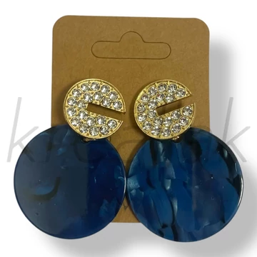 Kék köves plasztik fülbevaló