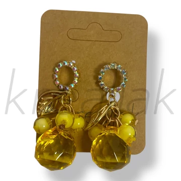 Sárga leveles fülbevaló
