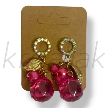 Pink leveles fülbevaló