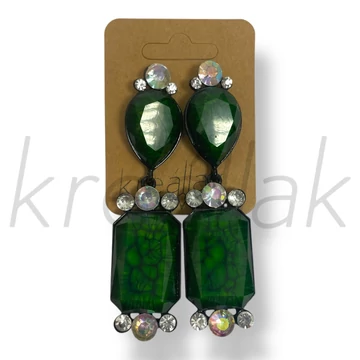 Zöld köves elegáns fülbevaló