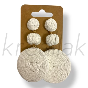 Fehér szalma kör fülbevaló