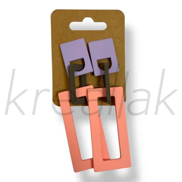 Korall tégla plasztik fülbevaló