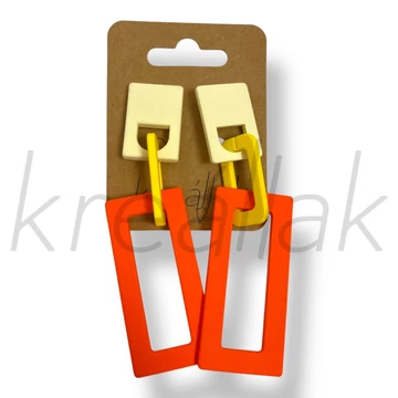 Neon narancs tégla fülbevaló