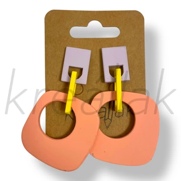 Rózsaszín kocka fülbevaló