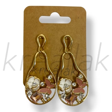 Fehér virágos fülbevaló