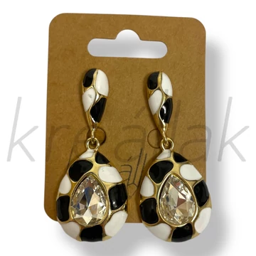 Fekete-fehér mintás fülbevaló