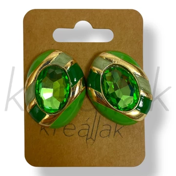 Zöld köves fülbevaló