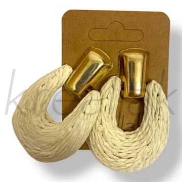 Törtfehér csepp szalma fülbevaló