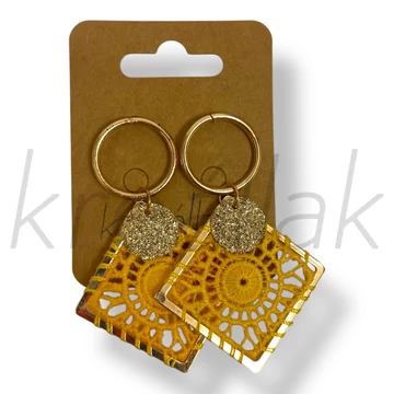 Sárga horgolt fülbevaló