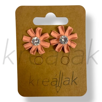 Lazac színű kis virág fülbevaló