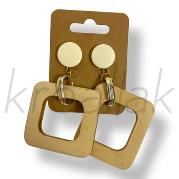 Fa natúr kocka fülbevaló