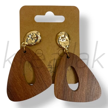 Barna fa háromszög fülbevaló