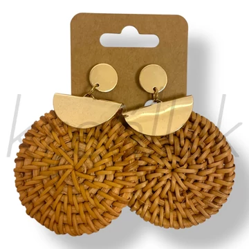 Barna kör szalma fülbevaló