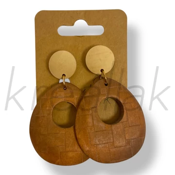 Magába mintás fa fülbevaló