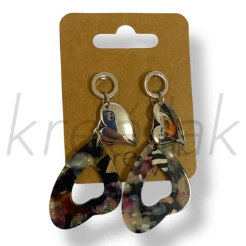 Fekete szív fülbevaló