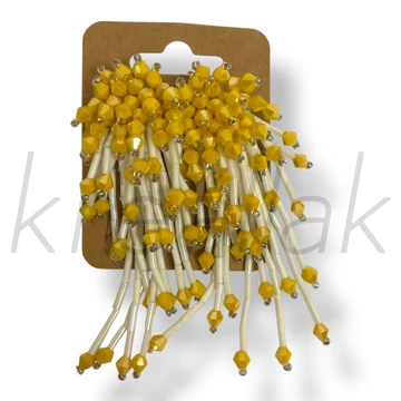 Sárga gyöngyös fülbevaló