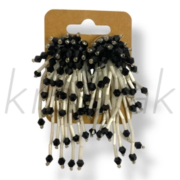 Fekete gyöngyös fülbevaló