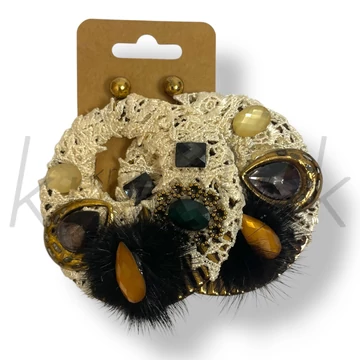 Fekete szőr csipke fülbevaló