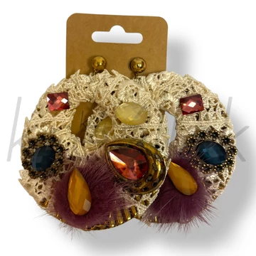 Mályva csipke fülbevaló