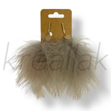 Szürke toll strassz fülbevaló