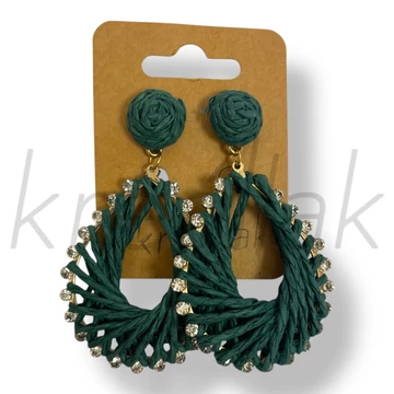 Zöld csepp szalma fülbevaló
