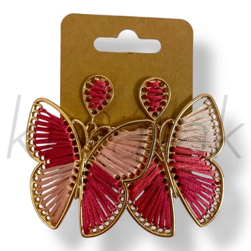 Rózsaszín lepke fülbevaló