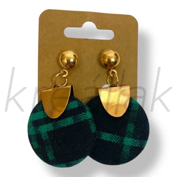 Zöld kockás fülbevaló