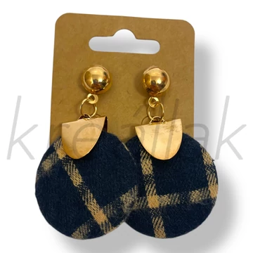 Bézs kockás fülbevaló