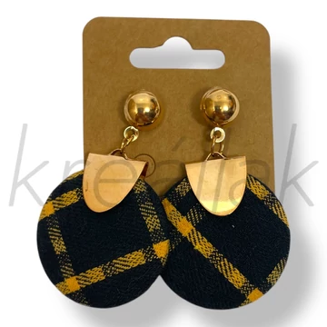 Sárga kockás fülbevaló