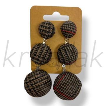 Barna eszterházi kockás fülbevaló