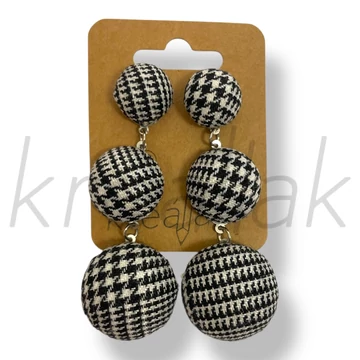 Fekete-fehér eszterházi kockás fülbevaló