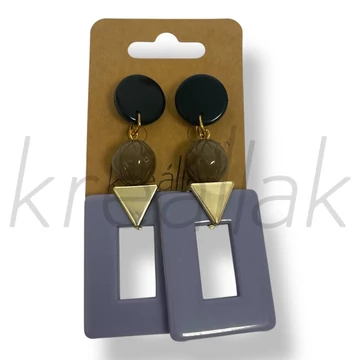 Lila tégla fülbevaló