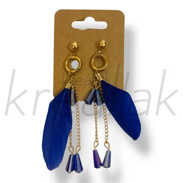 Királykék toll fülbevaló