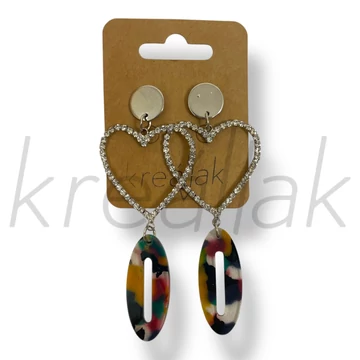 Köves szív fülbevaló