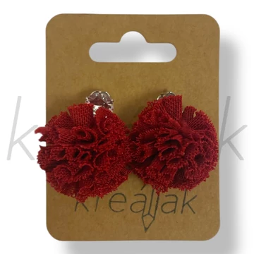 Bordó tüll fülbevaló