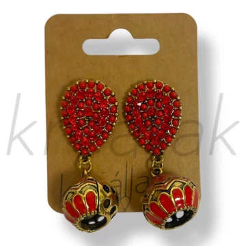 Piros köves fülbevaló