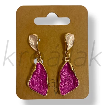Pink levél fülbevaló