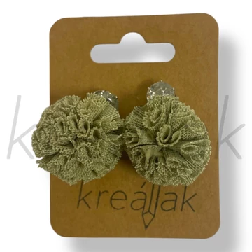 Keki zöld köves tüll fülbevaló