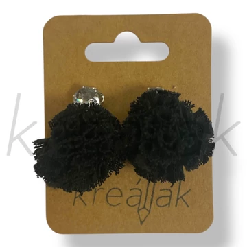 Fekete tüll köves fülbevaló